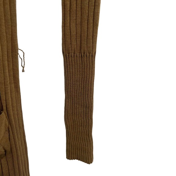 ATM Anthony Thomas Melillo Silk Wide Rib Long Cardigan Sweater Tan Small - Picture 5 of 9